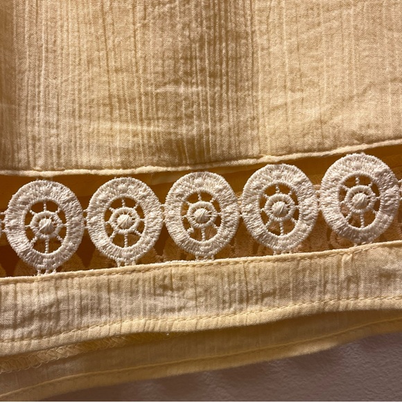 Divided Boho Chic Trendy Lace Trim Drawstring  Shorts, Sz M, Sherbet Yellow - Picture 5 of 7